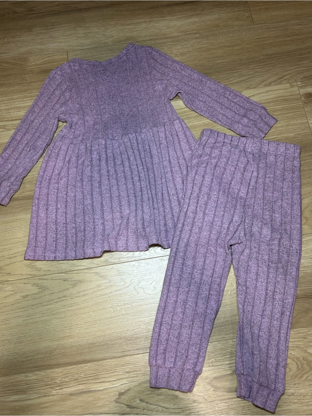 Source Unknown Ribbed Two-Piece Pajama Set - Lavender Pink - Picture 5 of 7
